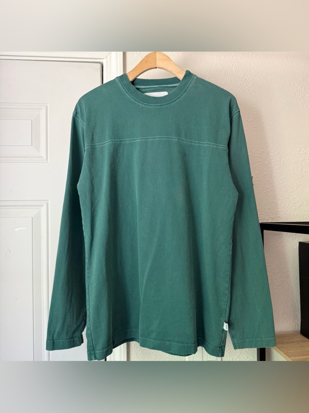 GENERAL ADMISSION teal green‎ cotton long sleeve crew neck tee t-shirt